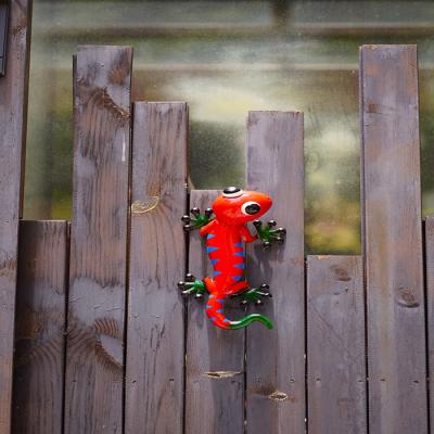China Yard Metal Gecko Wall Decor Hanging Metal Lizard Garden Ornament en venta