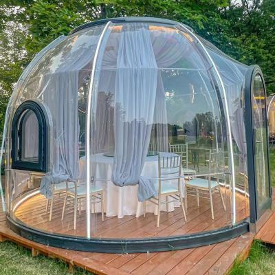 China Aluminium Frame 6m Glass Dome House Glamping Glass Dome Tent With Bathroom for sale