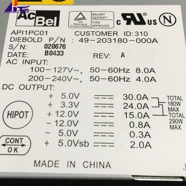 Diebold Power Supply 300W 49203180000A 49-203180-000A
