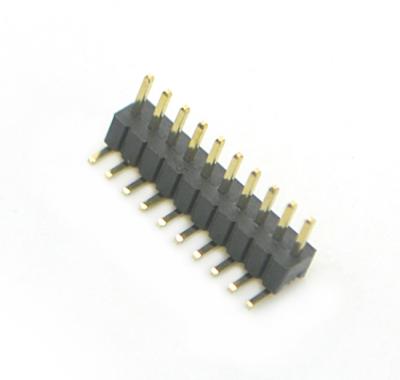 China 1.27mm  Pin Header Connector  Dalee single row 90°DIP 10 PIN black ROHS for sale