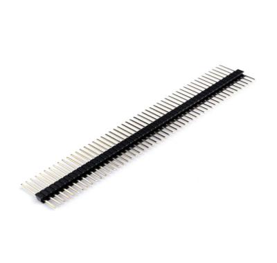 China 40 Pin Header  1.27mm pitch  Single Row  180° DIP Black ROHS  pin header socket for sale