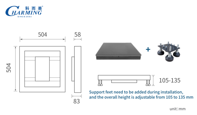High Load-Bearing Waterproof Tempered Glass & Anti-Slip Surface LED Video ï¬oor tiles GOB IP65 5