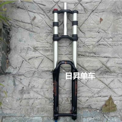 China 26er/27.5er  Dual Crown Mountain Bike Fork Downhill Suspension Mtb Bicycle Fork for sale
