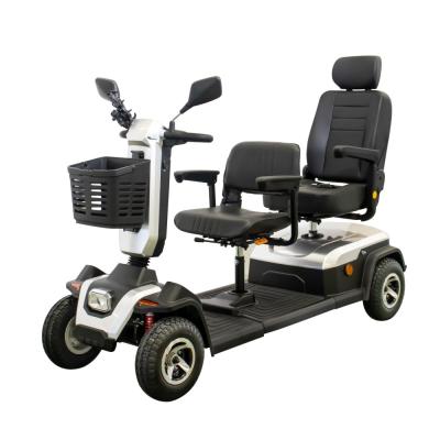 China 950W Dual Seats Electric Mobility Scooter With ELectric Magnetic Brake For Outdoor Travelling White for sale