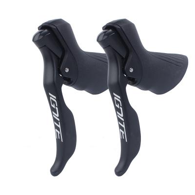 China 9-Speed Road Bicycle Shifting Handle Brake Lever Derailleur Manual Lever Black Color for sale
