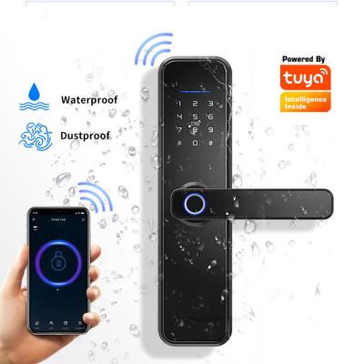 China Waterproof Smart Tuya APP Security WiFi Fingerprint Home Outdoor Gate Card Code Door Lock for sale