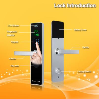 China Waterproof Contactless Keyless Fingerprint Door Lock With ID Card Reader for sale