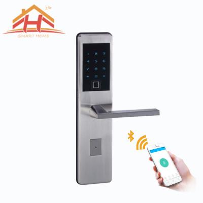 China Intelligent Bluetooth Smart Door Lock Tempered Glass Touch Screen With Hidden Keyhole for sale