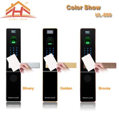 China Home Automation RFID Card Door Lock With Optical or Capacitive Fingerprint Sensor for sale