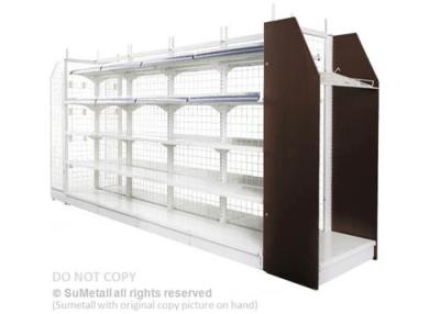 China Commercial 4 - 6 Layers Convenient Store Shelving With Light Duty Wire Mesh Backing for sale