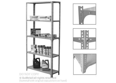 China 5 Layer Steel Slotted Angle Storage Racks Industrial Style Shelving Unit for sale