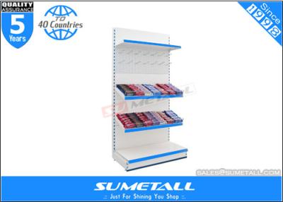 China Steel Supermarket Display Racks  , Jura White Commercial Display Shelves For Stores for sale