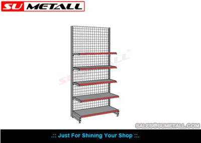 China Multi Layer Supermarket Display Shelf , Convenience Store Display Racks With Wire Mesh Back for sale