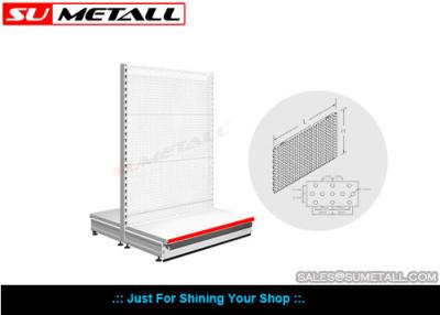 Chine Double rayonnage en acier latéral d'épicerie avec le dos rond de trou pour des points de vente à vendre