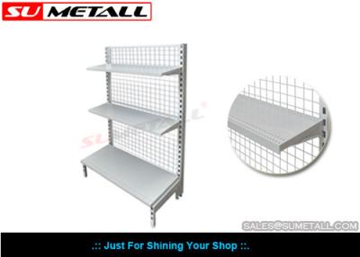 China Wall Unit Supermarket Display Racks , Convenience Store Shelving Mesh Grid Back Panel for sale