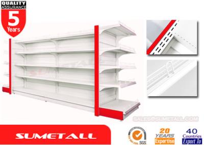 China Light Duty Gondola Store Shelving / Shop Display Shelving Units With Humped Infill Panel for sale