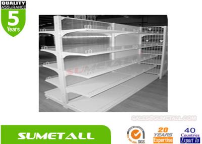 China Doule Sided Convenience Store Shelving , Retail Store Shelving With Clear PVC Plastic Back Panel for sale