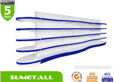 China Fashionable Double Side Convenience Store Shelves , Retail Display Racks Wave Shaped for sale