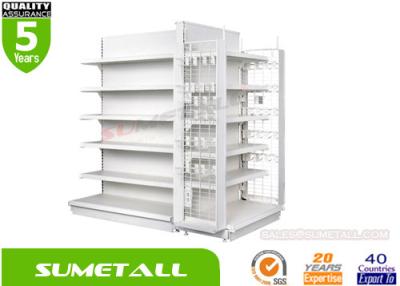 China Heavy Duty Convenience Store Shelving With Hooks , Gondola Retail Display Shelving for sale