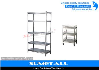 China Stainless Steel Boltless Rivet Shelving Storage Rack For Restaurant / Kitchen for sale