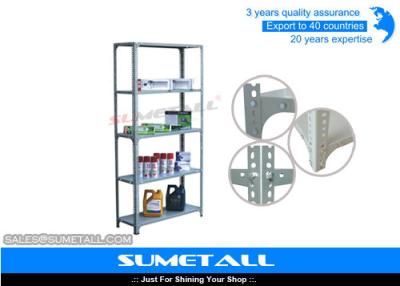 China Light Weight Slotted Angle Shelving With Bolt And Nuts , Closet Metal Storage Shelves for sale