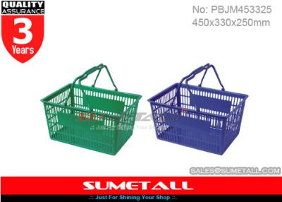 China Personal Hand Held Plastic Shopping Baskets 26L / Small Shopping Hand Baskets for sale