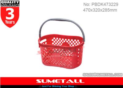 China Single Handle Plastic Shopping Baskets / Small Plastic Baskets With Handles for sale