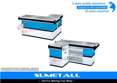 China Steel Retail Checkout Counter Cashier Table For Supermarket / Convenience Store for sale