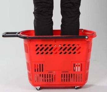China Mobile Trolley Baskets With Casters for sale