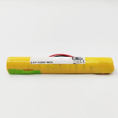 China High Temperature Ni-Cd Battery Pack 2.4V 800mAh For Emergency Light Charge & Discharge Temperature -20℃~+70℃ for sale