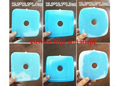 China Las bolsas de hielo plásticas duras azules de encargo para la comida 12,2 * 12,2 * el 1.2cm en venta