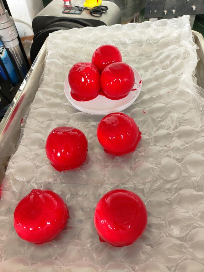 Finished Christmas apple chocolate mousse cakes