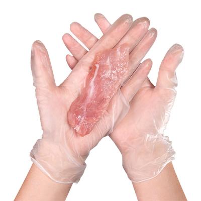 China Transparent Disposable Vinyl Gloves Labor Protection Anti Acid PVC Elastic Gloves for sale