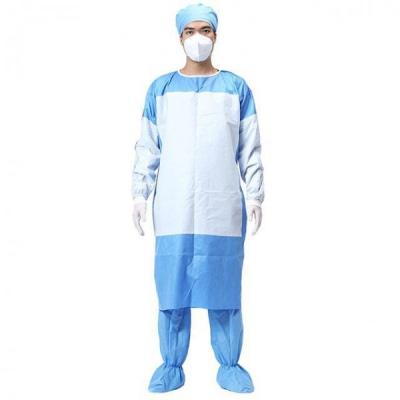 Chine Robe longue chirurgicale non tissée chirurgicale jetable bleue de la robe EN1186 contre des virus à vendre