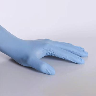 China Los guantes azules industriales de la mezcla del vinilo del nitrilo EN374 clasifican I para el salón de belleza en venta