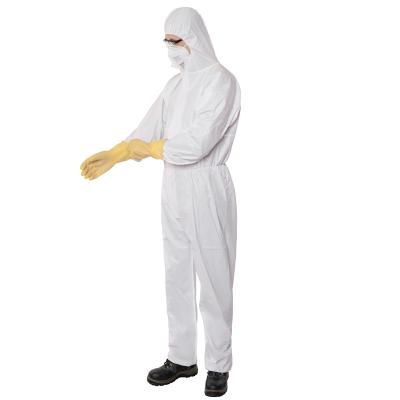 China Oem Breathable Disposable Hooded Coverall 30-70gsm Medical Protective Clothing for sale