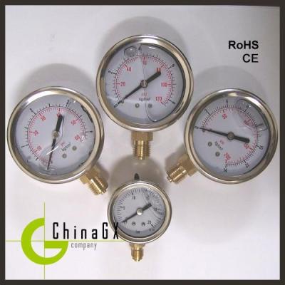 Aluminium Silicone Oil Filled Lpg Nitrogen Pressure Gauge 60mm / 2.5