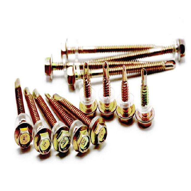 Hex Head Wood Self Drilling Screws Blue& White Zinc for Fasteners