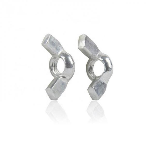 DIN315 White Galvanized Nut Bolt Hand Tightened Zinc Plated 0