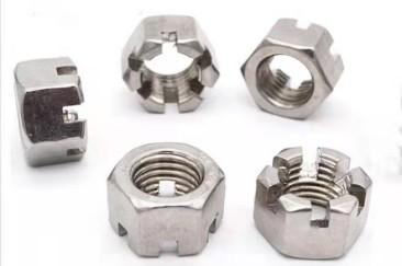 China Carbon Steel Zinc Plated Hexagon Slotted Nut Din 935 Hex Nut for sale