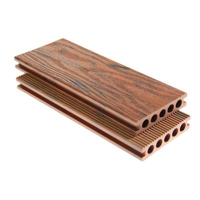 China WPC 140mm Hollow Composite Decking Boards Groove Surface Art Color For Villa for sale