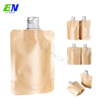 China 1L Eco Friendly Biodegradable Kraft Refill Spout Pouch Liquid Hand Soap Stand Up Bag for sale