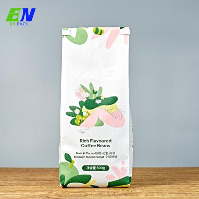 China Kraft Paper High Barrier Compostable 500g Side Gusset Coffee Bag With Valve for sale