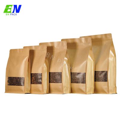 China In Stock Flat Bottom Eco Friendly 100g 150g No Printing Stock Pouch With Front Window for sale