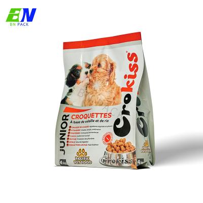China 5 Kg Large Capacity   Aluminnum Foil Plastic Pet Food Packaging Bag Ziplock Flat Bottom Pouch for sale