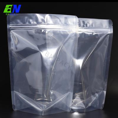 China PET PE No Printing Stock Pouch Transparent Plastic Standing Pouch for sale