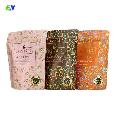 China Custom Print Resealable Mylar Stand Up Tea packing Bags With Zipper For Loose Tea for sale
