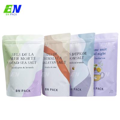 China Custom printed aluminum foil bath salt soap packaging zip lock stand up pouch for sale