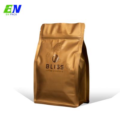 China Flat Bottom Foil Coffee Bag Aluminum Packaging Stand Up Pouch Coffee Bag Packaging for sale