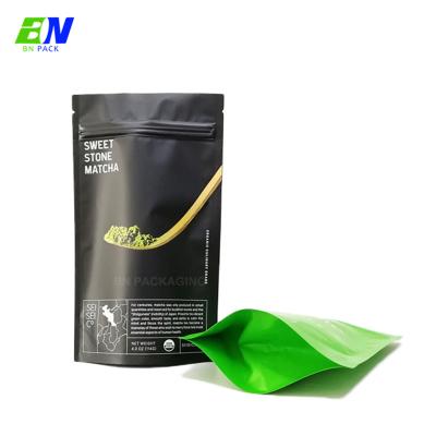 China Custom Printed Stand Up Pouch Three Side Sealing Zipper Bag For Sauce Spices And Tea for sale